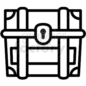 thick lines treasure chest vector icon