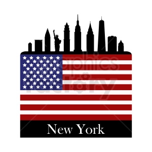 New York city with American flag design
