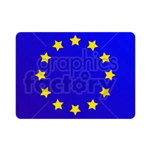 The clipart image depicts the flag of the European Union (EU), characterized by a circle of twelve golden stars on a blue background.