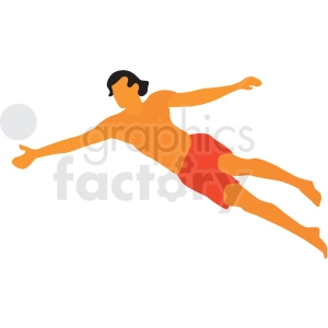 man jumping for volleyball on beach