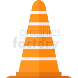 An illustration of an orange and white traffic cone, commonly used for road safety and construction zones.