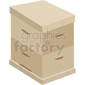 closed beehive box vector no background
