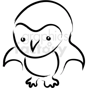 cartoon penguin drawing vector icon