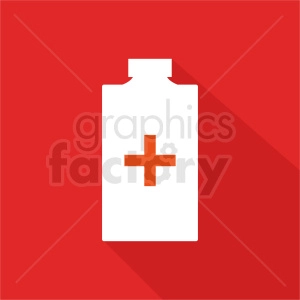 medication bottle red background