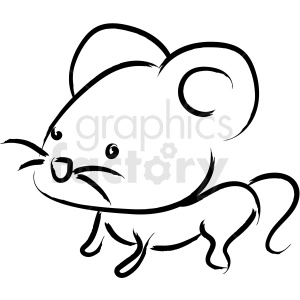 Black and White Mouse Drawing