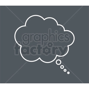 thought bubble outline vector clipart on gray background