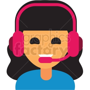 gamer girl avatar icon vector clipart