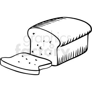 black and white bread loaf vector clipart