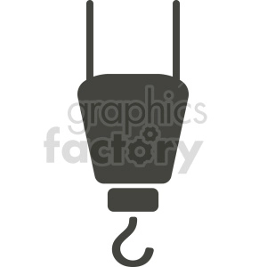 Clipart image of a construction crane hook in black