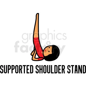 girl doing yoga supported shoulder stand pose vector clipart