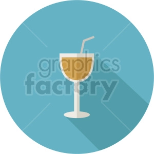 cocktail on circle background vector