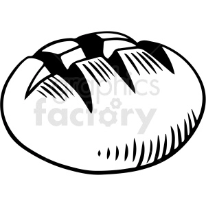 black and white bread roll vector clipart