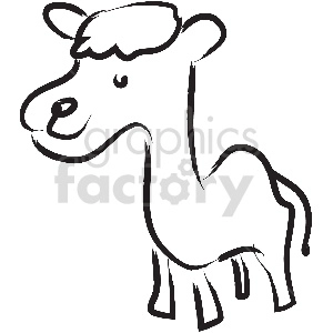 Black and white tattoo camel vector clipart