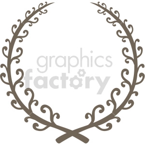 iron laurel wreath design vector clipart