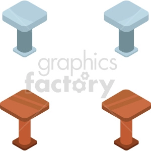 isometric kitchen table vector icon clipart 2