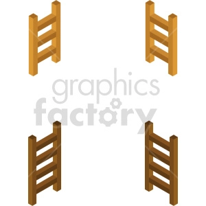 Isometric Wooden Ladders