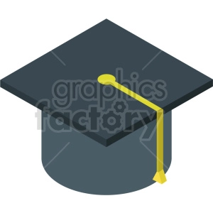 isometric graduation cap vector icon clipart