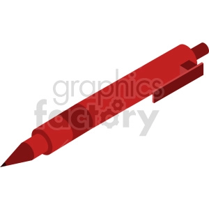 isometric pen vector icon clipart 3