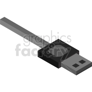 isometric usb cable vector icon clipart 3