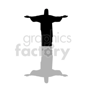 jesus silhouette with drop shadow vector clipart