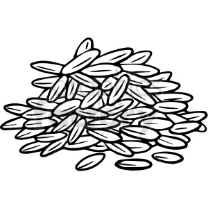 black and white pumpkin seeds clipart