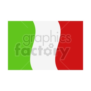 The image contains a simplified or clipart version of the flag of Italy, which consists of three vertical bands of green, white, and red.