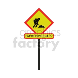 work in progress street sign vector icon