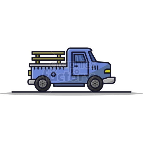 blue pickup truck vector graphic