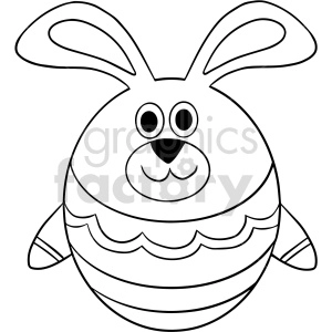 black and white chocolate easter bunny cartoon clipart