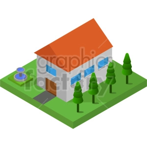 simple house isometric vector graphic