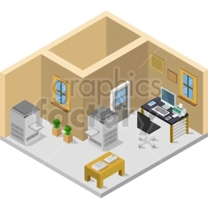 office room isometric vector graphic