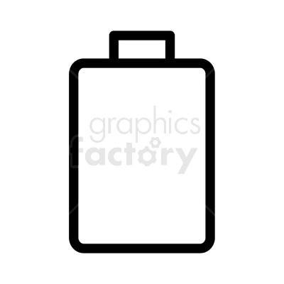 A simple, black and white clipart image of a battery icon.