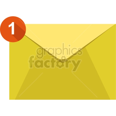 The clipart image depicts a vector icon of an envelope with a red circle and a white number inside it, often used to represent mail notifications. The image is in a various formats and can be used for various purposes such as website design, graphic design, or presentation.
