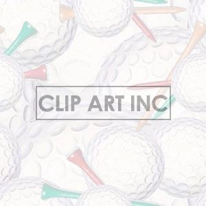A seamless pattern of golf balls and colorful tees on a light background.