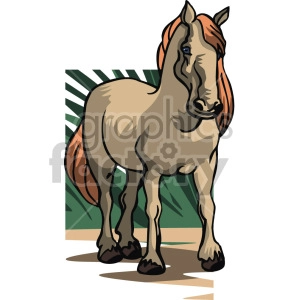 Illustration of a Tan Horse Standing