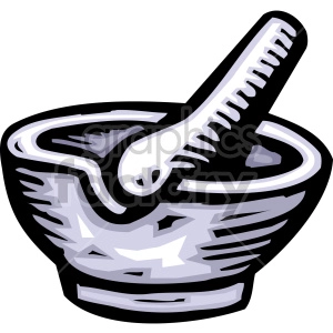 A clipart image of a mortar and pestle, used for grinding or crushing substances, often in cooking or pharmacy.