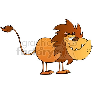 Funny Cartoon Lion with Comical Expression