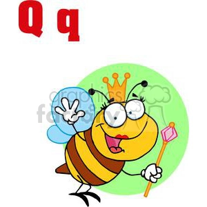 Alphabet Letter Q as in Queen Bee