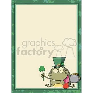 A Toad Dressed up for St. Patrick's Day in a Green Border