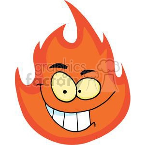 Cartoon Fire with Funny Face