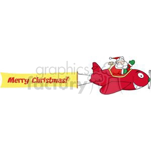 3809-Santa-Flying-With-Christmas-Plane-AndA-Blank-Banner-Attached