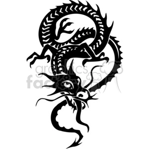 Chinese Dragon - Black and White Vinyl-Ready Tattoo Design