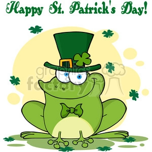 Happy St. Patrick's Day Cartoon Frog - St. Paddy's Day Celebration