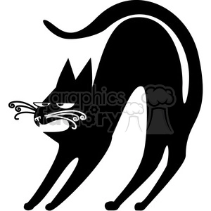 Arched Black Cat - Scared Cat