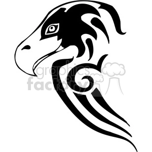 Tribal Hawk Head Outline Tattoo Design