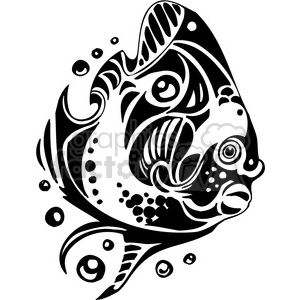 Tribal Fish Tattoo Design in Black and White