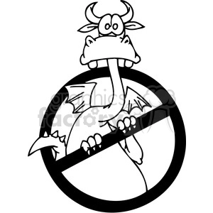 Funny Dragon Prohibited Sign - Fantasy No Entry