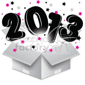 2013 bursting open box new year