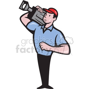 cameraman movie camera shoulder