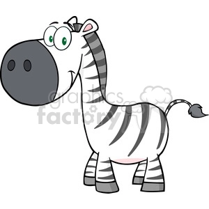 5629 Royalty Free Clip Art Smiling Zebra Cartoon Mascot Character